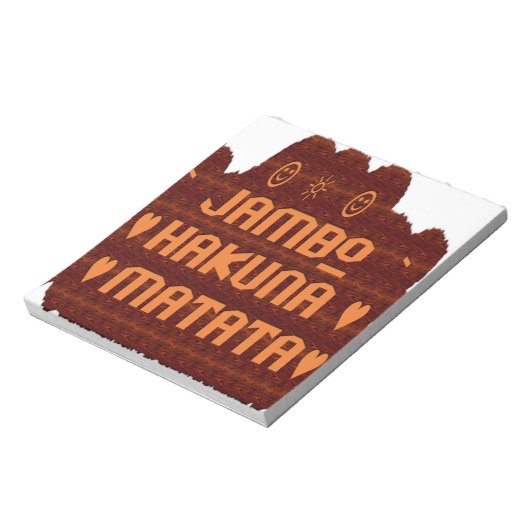 Afrikaanse Groet: Jambo Hakuna Matata Wood Design Notitieblok (Linkerzijde)