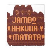 Afrikaanse Groet: Jambo Hakuna Matata Wood Design Notitieblok (Voorkant)