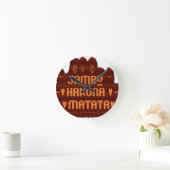 Afrikaanse Groet: Jambo Hakuna Matata Wood Design Ronde Klok (Huis)