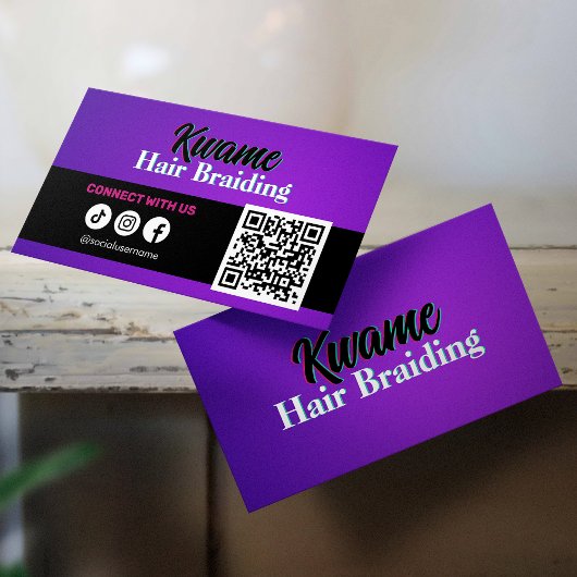 Afrikaanse haarvlechten QR-code Neem contact met o Visitekaartje