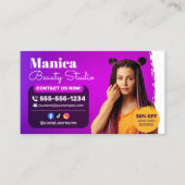 Afrikaanse haarvlechten Schoonheidssalon Nail Make Visitekaartje (Voorkant)