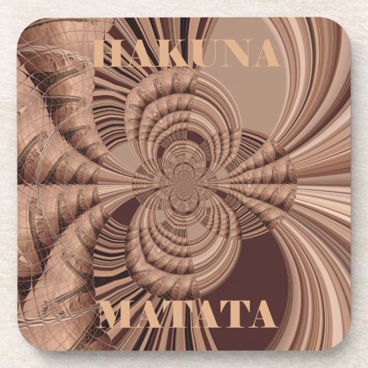 Afrikaanse Hakuna Matata Fractal Art Print/Graphic Bier Onderzetter (Voorkant)