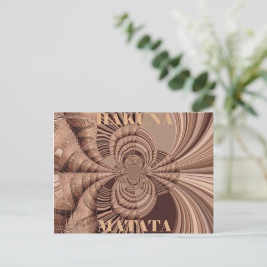 Afrikaanse Hakuna Matata Fractal Art Print/Graphic Briefkaart (Staand voorkant)