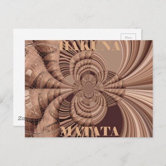 Afrikaanse Hakuna Matata Fractal Art Print/Graphic Briefkaart (Voorkant / Achterkant)