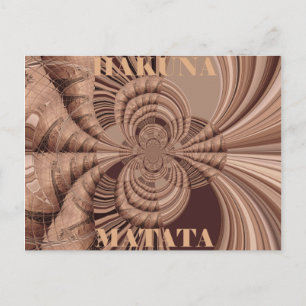 Afrikaanse Hakuna Matata Fractal Art Print/Graphic Briefkaart