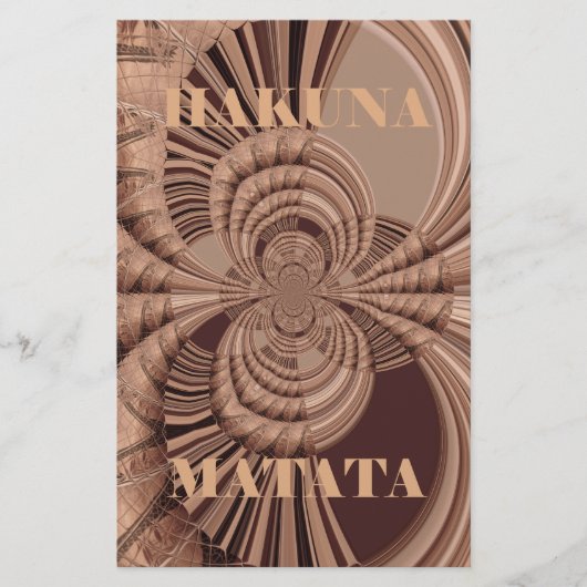 Afrikaanse Hakuna Matata Fractal Art Print/Graphic Briefpapier (Voorkant)