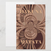 Afrikaanse Hakuna Matata Fractal Art Print/Graphic Briefpapier (Voorkant / Achterkant)