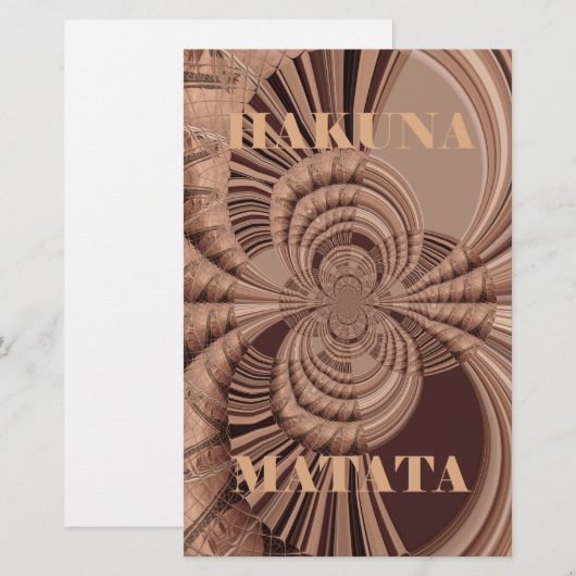 Afrikaanse Hakuna Matata Fractal Art Print/Graphic Briefpapier (Voorkant / Achterkant)