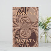 Afrikaanse Hakuna Matata Fractal Art Print/Graphic Briefpapier (Staand voorkant)