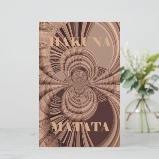 Afrikaanse Hakuna Matata Fractal Art Print/Graphic Briefpapier (Staand voorkant)