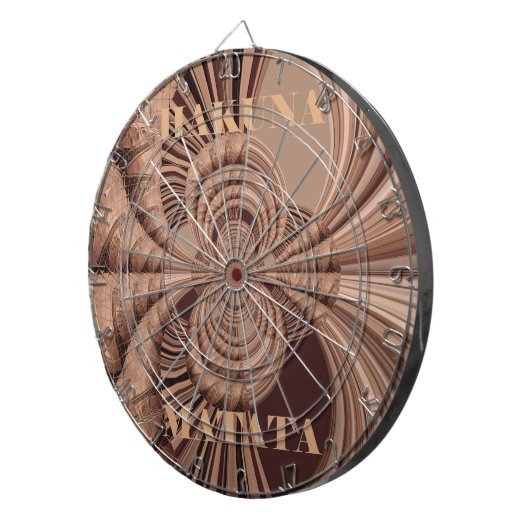 Afrikaanse Hakuna Matata Fractal Art Print/Graphic Dartbord (Voorkant Rechts)