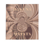 Afrikaanse Hakuna Matata Fractal Art Print/Graphic Notitieblok (Voorkant)