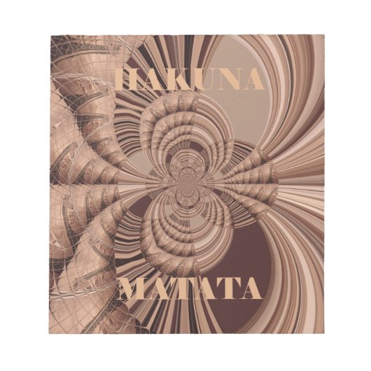 Afrikaanse Hakuna Matata Fractal Art Print/Graphic Notitieblok (Voorkant)