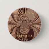 Afrikaanse Hakuna Matata Fractal Art Print/Graphic Ronde Button 5,7 Cm (Voorkant)