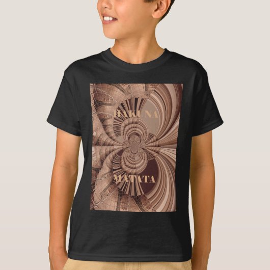 Afrikaanse Hakuna Matata Fractal Art Print/Graphic T-shirt (Voorkant)