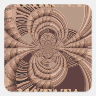 Afrikaanse Hakuna Matata Fractal Art Print/Graphic Vierkante Sticker
