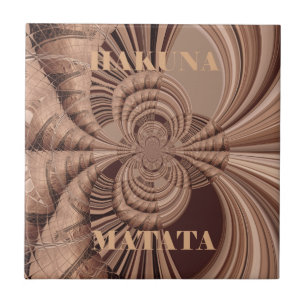 Afrikaanse Hakuna Matata Fractale Kunstprint/Grafi Tegeltje