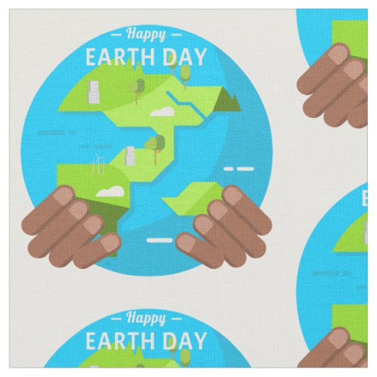 afrikaanse happy Earth Day fabric Stof (Close Up)