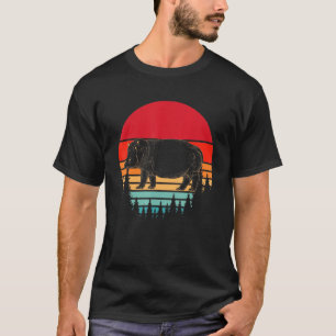 -Afrikaanse Hippopotamus Sunset Retro Hippopot T-shirt