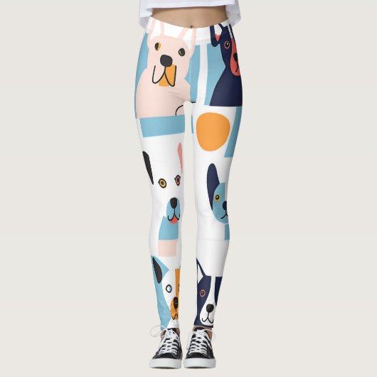 Afrikaanse hond stijl picasso leggings (Voorkant)