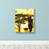 Afrikaanse Hunter Canvas Print (Insitu (Houten vloer))