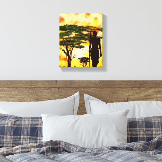 Afrikaanse Hunter Canvas Print (Insitu (Slaapkamer))