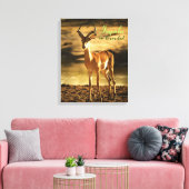 Afrikaanse impala in de rivierbedding canvas afdruk (Insitu (Woonkamer))