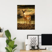 Afrikaanse impala in de rivierbedding poster (Thuiskantoor)