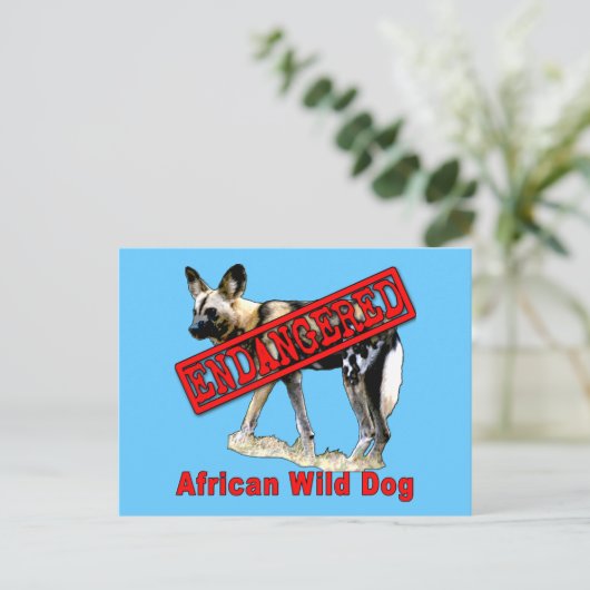 Afrikaanse in het wild levende honden bedreigde di briefkaart (Staand voorkant)