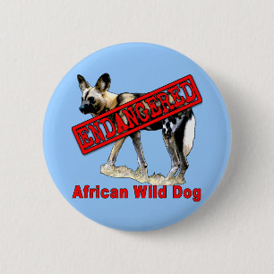 Afrikaanse in het wild levende honden bedreigde di ronde button 5,7 cm