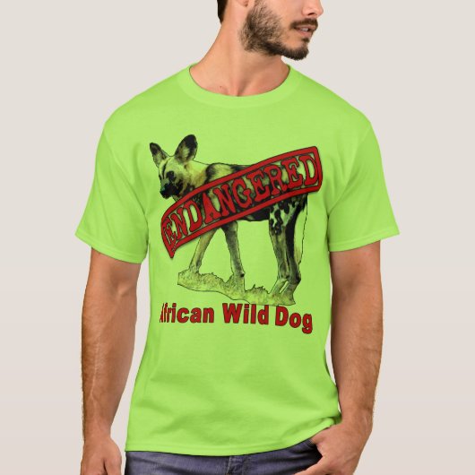 Afrikaanse in het wild levende honden bedreigde di t-shirt (Voorkant)
