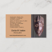 Afrikaanse invoer II - Afrocentrisch Keniaanse mod Visitekaartje (Achterkant)