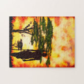 Afrikaanse jager met speer puzzel (Horizontaal)