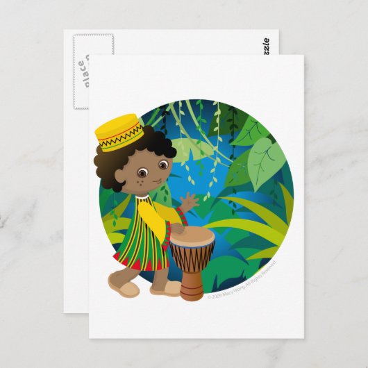 Afrikaanse jongen briefkaart (Voorkant / Achterkant)