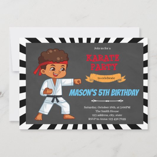 Afrikaanse jongens karate uitnodiging (Voorkant)