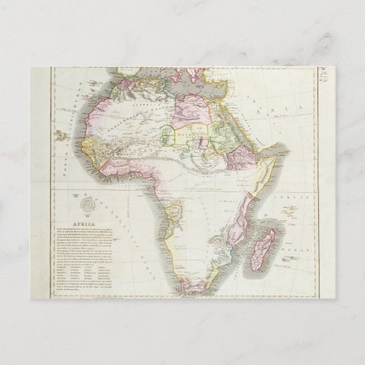 Afrikaanse kaart, 1821 briefkaart (Voorkant)