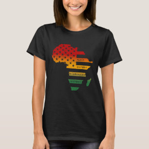 Afrikaanse kaart Amerikaanse vlag Zwarte geschiede T-shirt