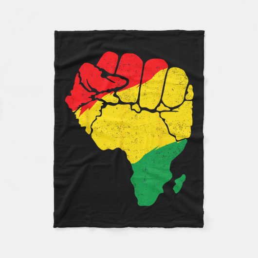 Afrikaanse kaart eerste eenheid Juneteenth Pride B Fleece Deken (Voorkant)