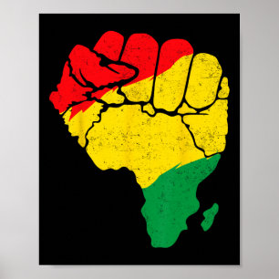 Afrikaanse kaart eerste eenheid Juneteenth Pride B Poster
