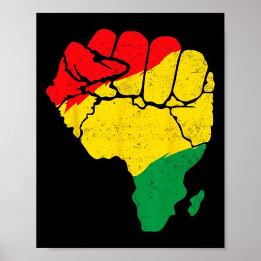 Afrikaanse kaart eerste eenheid Juneteenth Pride B Poster (Voorkant)