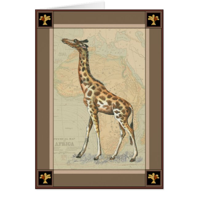 Afrikaanse kaart en een Giraffe (Voorkant)