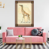 Afrikaanse kaart en een Giraffe Canvas Afdruk (Insitu (Woonkamer))