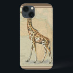 Afrikaanse kaart en een Giraffe Case-Mate iPhone Case<br><div class="desc">Dit kunstwerk zal elke wereldreiziger en elk dierenvriend tevreden stellen. De achtergrond toont de kaart van Afrika en er is een afbeelding van een giraf bovenop. In dit afbeelding maken de grenzen het perfecte decoratieve kunstwerk.</div>