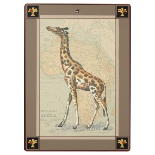 Afrikaanse kaart en een Giraffe Klembord (Achterkant)