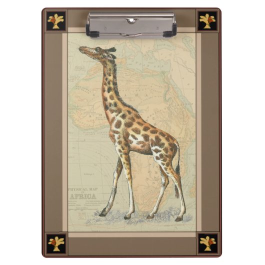 Afrikaanse kaart en een Giraffe Klembord (Voorkant)