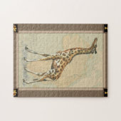 Afrikaanse kaart en een Giraffe Legpuzzel (Horizontaal)