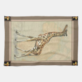 Afrikaanse kaart en een Giraffe Theedoek (Horizontaal)