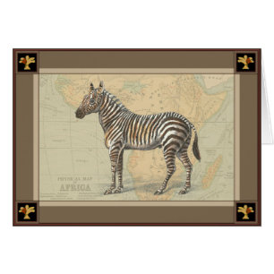 Afrikaanse kaart en een Zebra