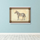 Afrikaanse kaart en een Zebra Canvas Afdruk (Insitu (Houten vloer))