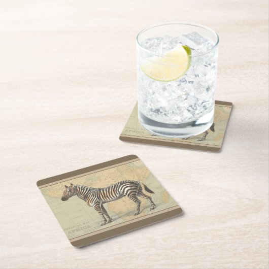 Afrikaanse kaart en een Zebra Kartonnen Onderzetters (Insitu)